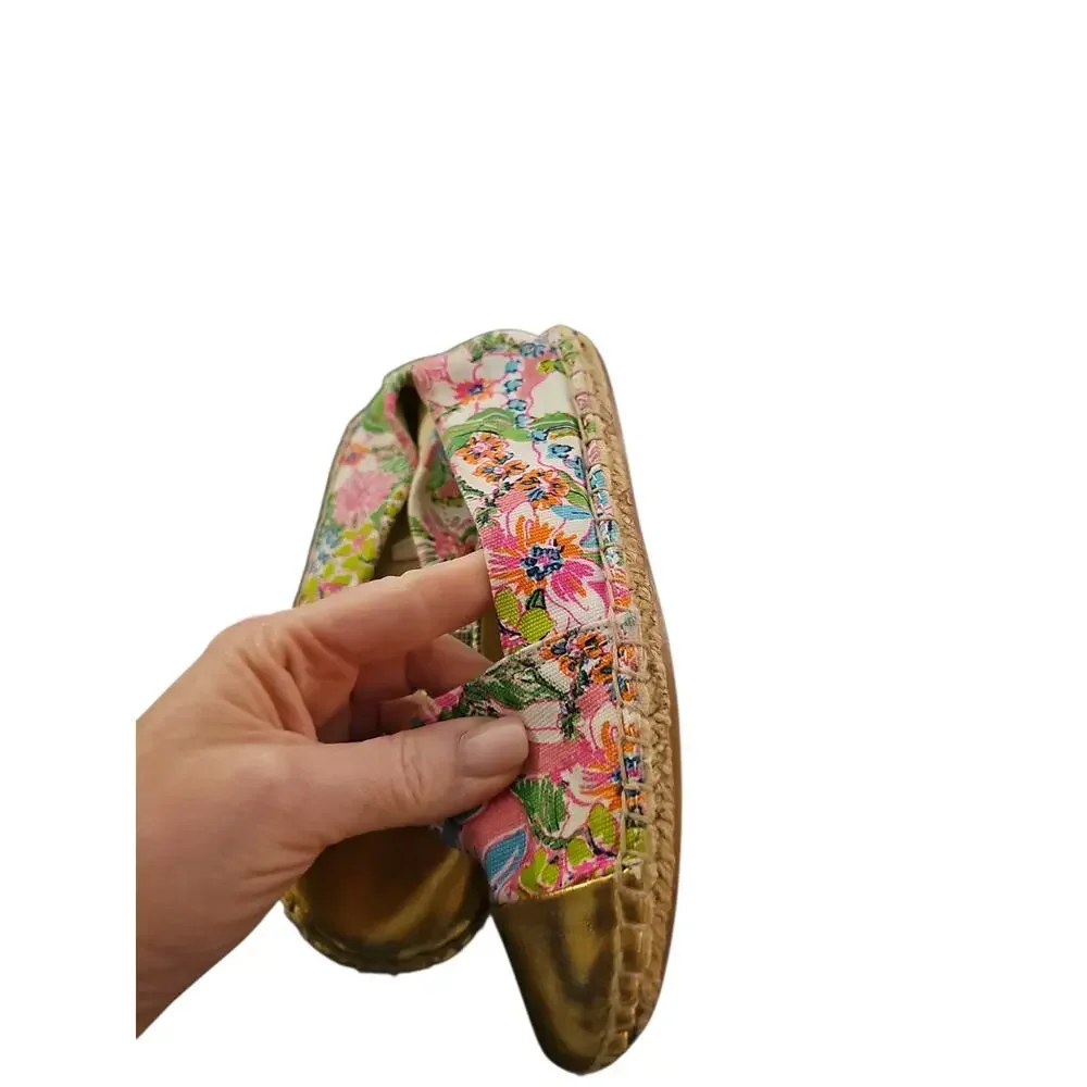 Lilly Pulitzer Target Girls Size 1 Youth Espadrilles Pink/Gold Nosie Posey shoes